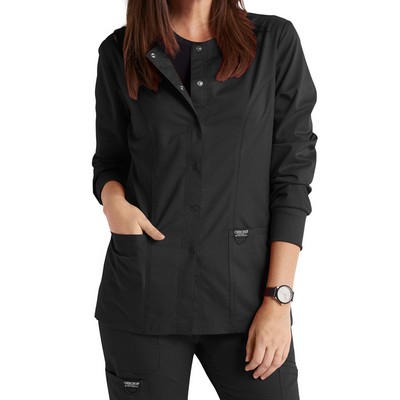 Cherokee Women's Revolution Snap Front Warm-up Scrub Jacket