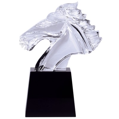 Crystal Horse Head Award, 8 1/2"H