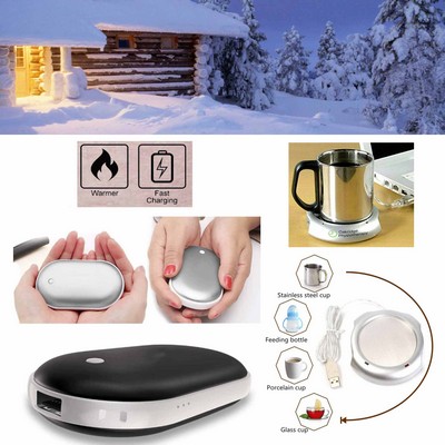 Kidder iBank® Hand Warmer + 5200mAh Power Bank Charger + Cup Warmer (Black)