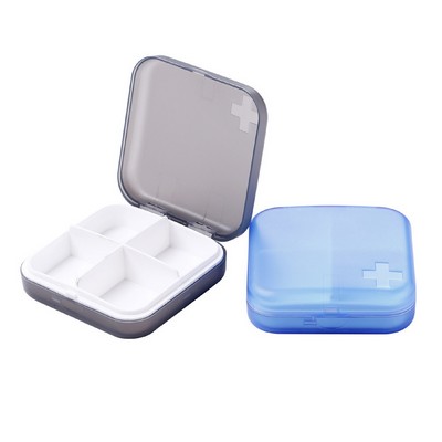 4 Compartments Square Medicine Storage Box