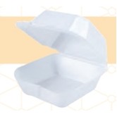 Clamshell White Foam Food Container (6"x5")