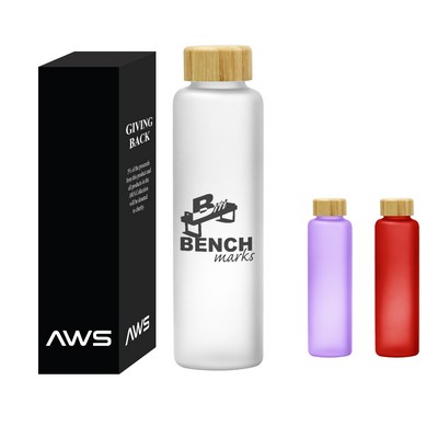 Aws 20 Oz. Belle Glass Bottle With Bamboo Lid