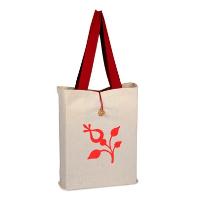 Qtees Button-Up Tote with Colored Handles