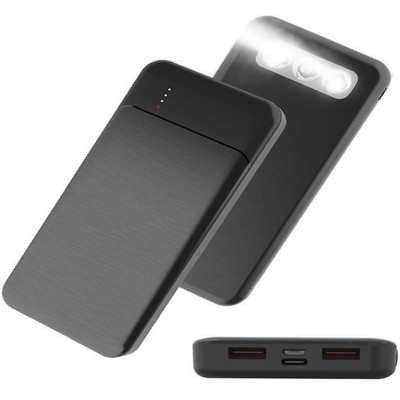 Portable Power Bank with Flashlight - 10000 mAh