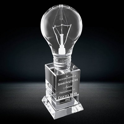 Bright Idea Light Bulb Crystal Award, 8"H