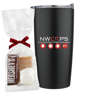 Promo Revolution - 20 Oz. Vacuum Sealed Straight Tumbler Gift Set w/S'mores Kit Mug Stuffer