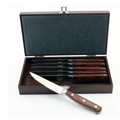 BergHoff® Pakka Wood 6 Piece Stainless Steel Knife Set w/Wood Case