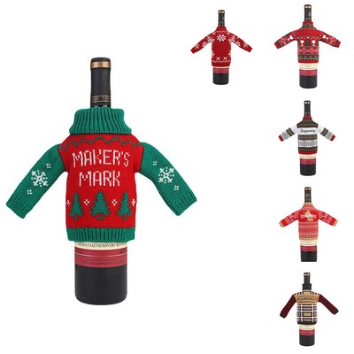 Christmas Wine Bottle Sweater Cover