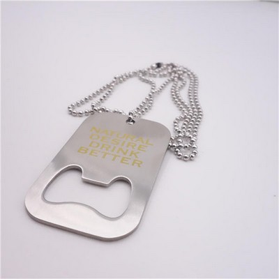 Stainless Steel Dog Tag w/Bottle Opener