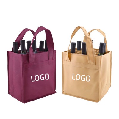 Non-Woven 6 Bottle Wine Tote