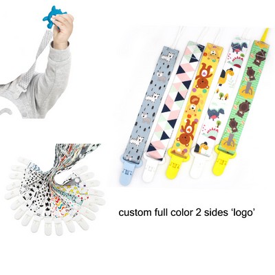 Pacifier Clips For Boys & Girls Anti-lost Lanyard Full Color 2 Sides