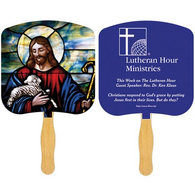 Religious Hand Fan/ Jesus the Good Shepard