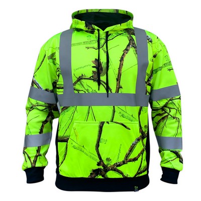 Backwoods Camo Yellow (Safety Green) Class 3 Type-R Reflective Safety Hoodie