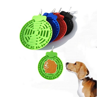 Silicone Slow Eating Dog Lick Pad with Carabiner