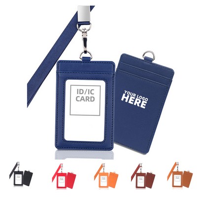 PU Leather ID Badge Holder