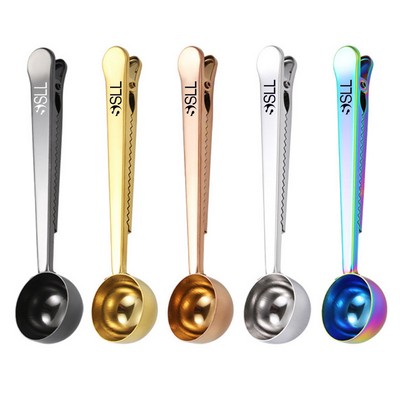 Stainless Steel Coffee Scoop With Clip