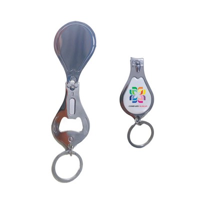 Multifunction Nail Clipper Keychain with Bottle Opener