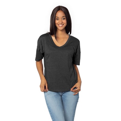 CHICKA D Ladies' Happy Jersey V-Neck