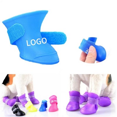 Outdoor Anti-skid Waterproof Pet Boots 4 Pcs