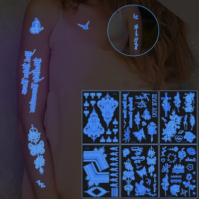 2" x 2" Custom Glow-In-The-Dark Tattoos