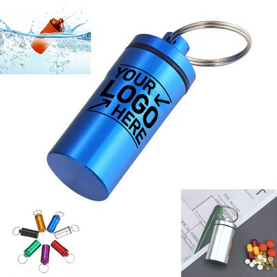 Aluminium Alloy Mini Travel Keychain Pill Holder