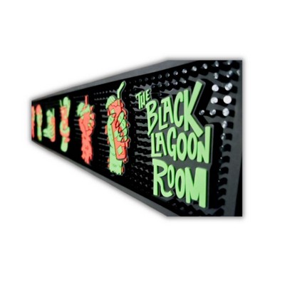 Custom Bar Mat - Heavy Duty Molded PVC/Vinyl Rail Matting - 24"x3.5".375"