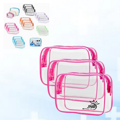 Transparent Zippered Cosmetic Bag