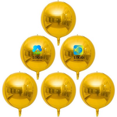 22 Inch Round Aluminum Foil Balloon Metallic Gold Balloons