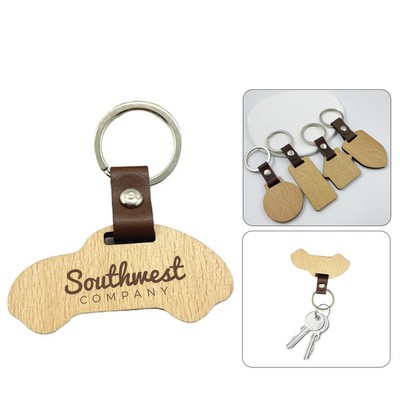 Wooden Car Keychain