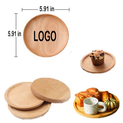 Round Rubberwood Serving Tray