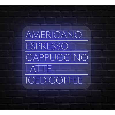 Coffee Menu Neon Sign