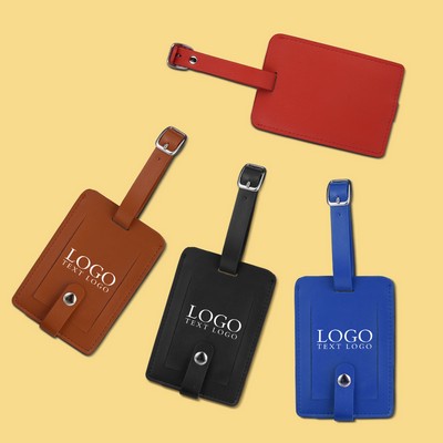 Elegant Leather Luggage Tags with A Classic Buckle Strap