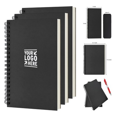 7.5 x 5.1 Inch 50-Page Soft Cover Blank Spiral Notebook