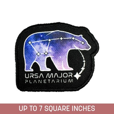 Custom Shape Sublimated Patch (Iron-On) Up To 7 Sq. In. w/ Embroidered Edge (4-ply)