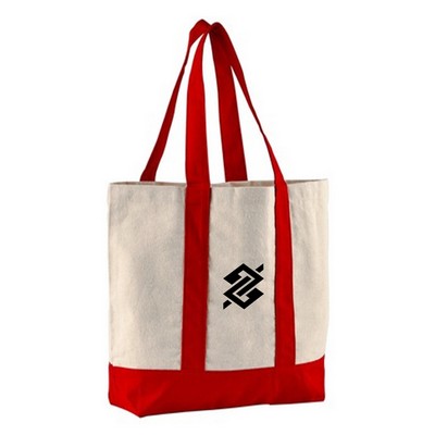 12 Oz. Premium Two Tone Screen Printed Cotton Canvas Boat Tote