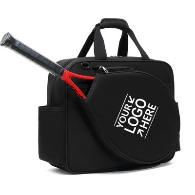 Wipeable Tennis Racket Shoulder Pickleball Gym Tote Bag