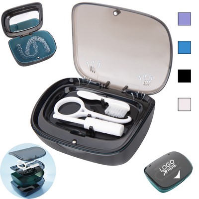 Portable Dental Braces Cleaning Box With Accessories