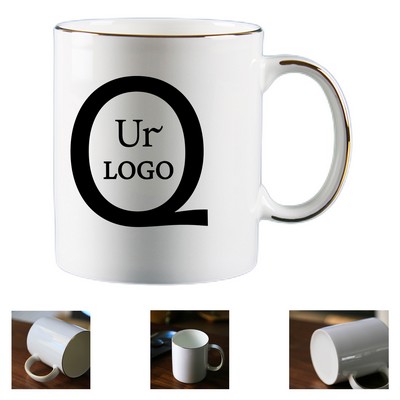 12Oz Gold-Rimmed Bone China Mug