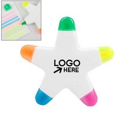 Star-Shaped 5-Color Highlighter Pen