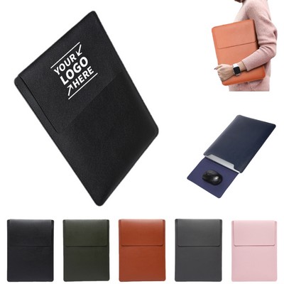 14Inch PU Leather Laptop Protective Sleeve W/ Mouse Pad