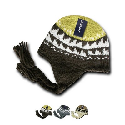 Decky Patterned Peruvian Knit Beanie