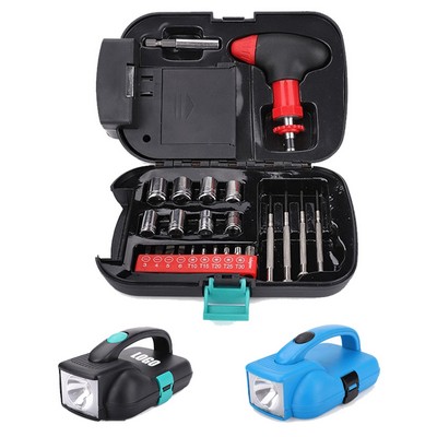 Cordless Electric Screwdriver Set with LED Light