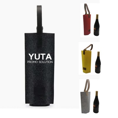 Single Felt Wine Bottle Bag