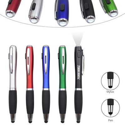 LED Flashlight Pen With Stylus