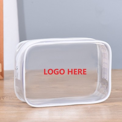 Clear Plastic Zippered Toiletry Carry Bag