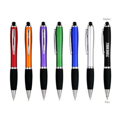 Colorful Click Pen w/Stylus