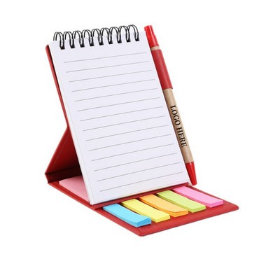 Mini Spiral Lined Notebook with Pen & Sticky Notes