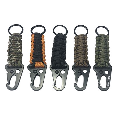 Handmade Paracord Survivor Rope Key Chain With Eagle Beak Carabiner