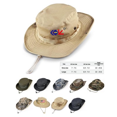 Wide Brim Boonie Hat Men Women Top Camo Bucket Hats