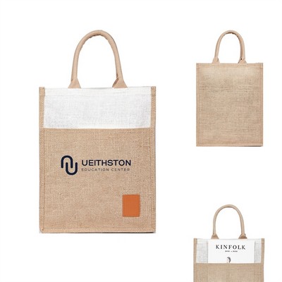 Jute Tote Bag with Pocket